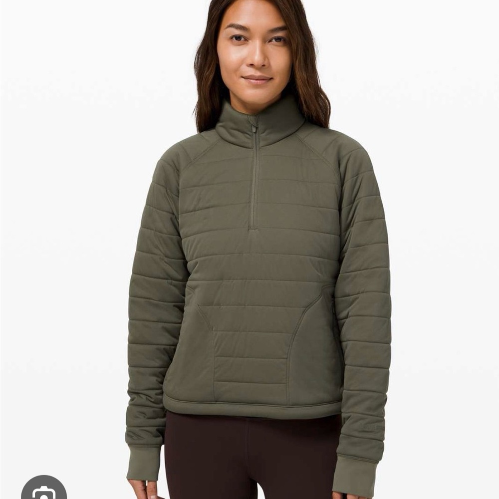 Lululemon Dynamic Movement 1/2 Zip Army Green